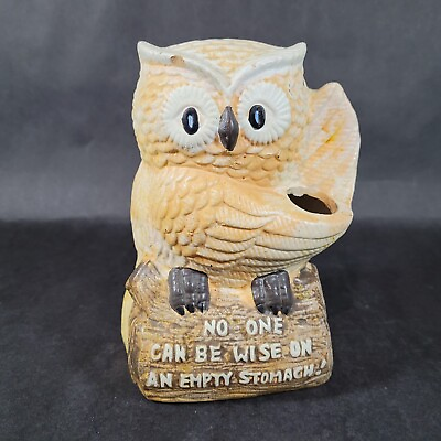 #ad Owl Ceramic Utensil Holder Vintage Kitchen Decor WISE OWL Planter Enesco $19.97
