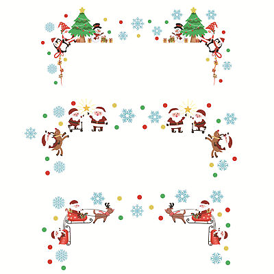 #ad Christmas Door Wall Sticker 3Pcs Santa Claus Decal Door Wall Stickers $8.82