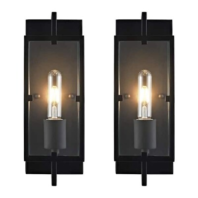 #ad Total 2 Light Black Industrial Wall Sconces Vintage Wall Light Fixture with E26 $74.99