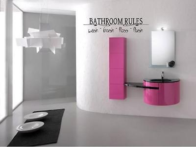 #ad BATHROOM RULES Vinyl Wall Art Decal Words Lettering Sticker Home Decor 24quot; $13.58