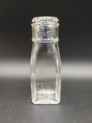 #ad Vintage Kraft Embossed Glass Jar Condiment Bottle Vintage Kitchen Decor $9.49