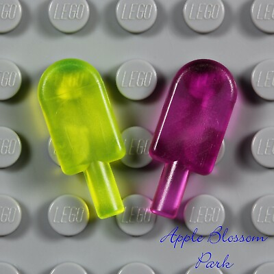 #ad LEGO Lot 2 Minifig POPSICLES Pink Cherry amp; Green Fruit Pop Kitchen Dessert Food $2.49