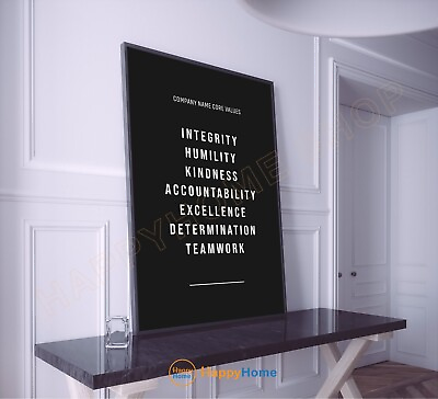 #ad Personalized Company Core Values Wall Art Our Values Business Office Decor P981 $155.75