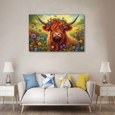 #ad #ad Abstract Animal Cow Home Decor Picture Canvas Wall Art Painting Canvas Painting $14.99