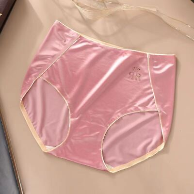 #ad Satin panties Sexy ice silk panties women#x27;s mid rise briefs Pink #P $2.45
