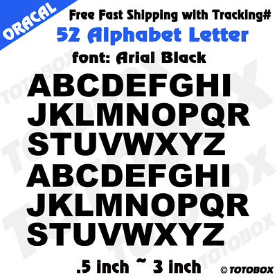 #ad 2 Sets Alphabet Letter Decals Sticker Window Door Wall Car Font Arial Black $14.50