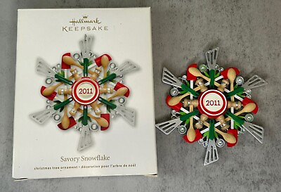 #ad #ad Hallmark Keepsake 2011 Ornament Savory Snowflake Baking Utensils Kitchen Tree $14.39