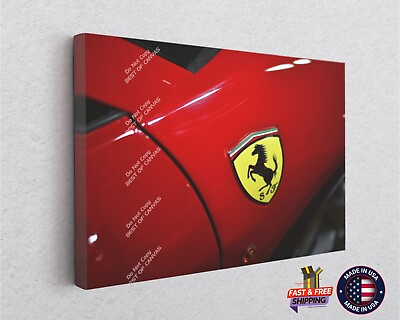 #ad Ferrari Logo Car Classic Vintage Canvas Print Poster Art Home Decor Wall Art $290.94