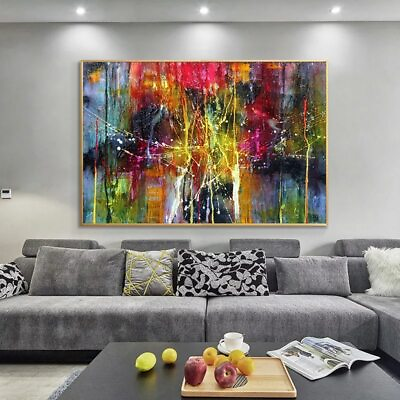 #ad Canvas Art Poster Print Art Colorful Abstract Wall Art Canvas Painting Wall Deco $15.03