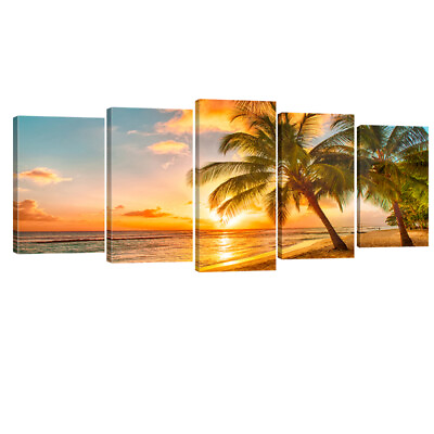 #ad Canvas Wall Art Prints Home Decor Painting Picture Landscape Sea Sunset Framed $43.49