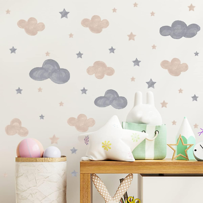 #ad Clouds Wall Stickers Cute Clouds Wall Decals for Little Girls Bedroom Nursery K $17.63