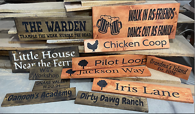 Custom Carved Sign Engraved Wood Sign Rustic Decor Wedding Name Sign Housewa $26.00