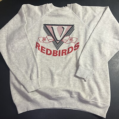 #ad Vintage Illinois State University Crew neck XL 90’s Redbirds Varsity Grey Red $19.99