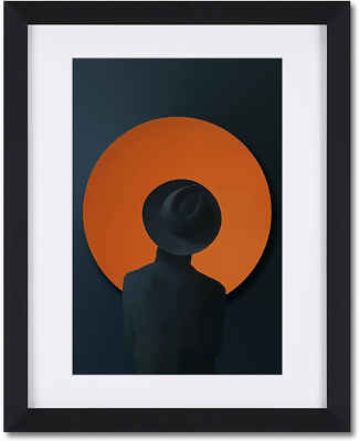 #ad Black and White Wall Art Orange Canvas Wall Art Decor Man or Woman Bedroom Minim $61.39