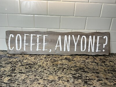 #ad coffee anyone? wooden sign kitchen decor accent $18.00