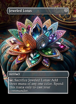 #ad Jeweled Lotus High Quality Custom Altered Art Card $3.99