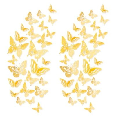 #ad #ad Butterfly Decorations 48 Pcs 4 Styles 3D Butterfly Wall Decor 3 Sizes Gold $11.99