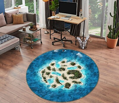 #ad 3D Blue Sea Art Island NBC494063 Game Rug Mat Elegant Photo Carpet Mat Romy AU $198.99