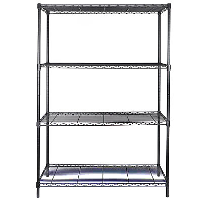 #ad 4Tier Steel Organizer Wire Rack Heavy Duty Storage Shelving Unit Kitchen Black $34.59