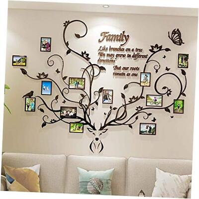 #ad Antlers Family Tree Wall Decor for Living Room 3D Removable Picture Frame $61.98