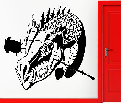 #ad Wall Stickers Vinyl Decal Dragon Rose Fantasy Decor Mythological Decor z2291 $29.99
