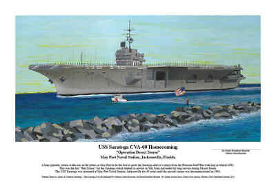 #ad USS Saratoga Navy Art Artist Ernie Boyette $25.00