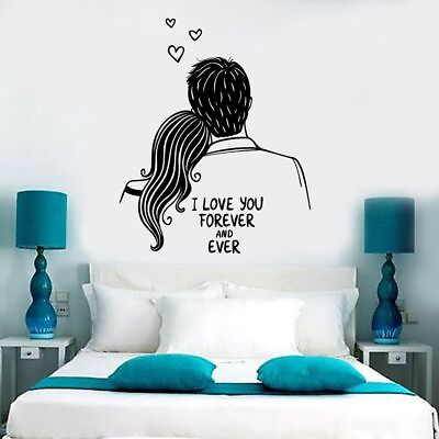 #ad #ad I Love You Forever Quotes Romantic Couple Wall Bedroom Stickers Wedding Vinyl $15.99