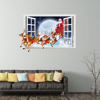 #ad Christmas Wall Decals Winter Wall Art Christmas Party Decorations $11.99