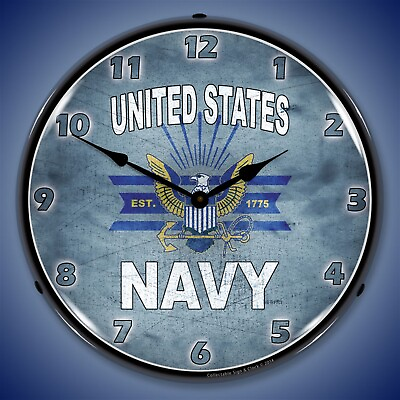#ad United States Navy Wall Clock LED Lighted $164.95