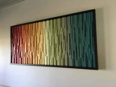 #ad Colorful Wall Art Wood Mosaic Wall Decor3d wall hanging wooden wall hanging $309.90