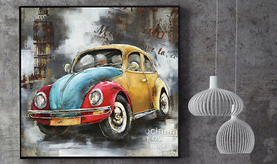 #ad Large Decoration pieces 3d oil painting Rustic car wall art china home Decor Art $129.50