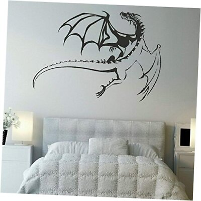 #ad Black Flying Dragon Wall Decal Wall Sticker Mural Art Picture Vinyl Removable $27.08