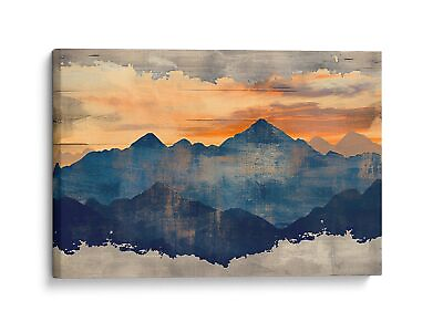 #ad Abstract Sunset Mountains Canvas Print Modern Wall Art Decor $55.37