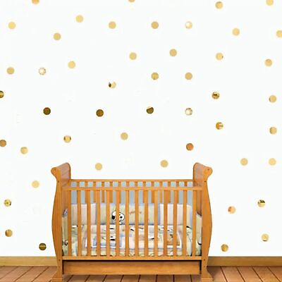 #ad Gold Mirror Dots Wall Decor for Bedroom Baby Nursery Room 100 Decals Easy Pe... $16.65