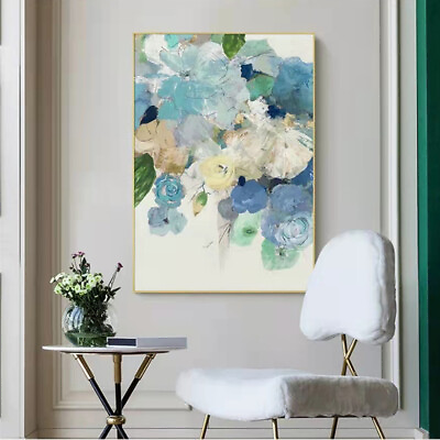 #ad Handmade Modern flower Canvas Wall Art Abstract Oil Painting on Canvas Wall Art $99.60