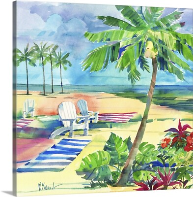 #ad Ventura Beach Square II Canvas Wall Art Print Palm Tree Home Decor $399.99
