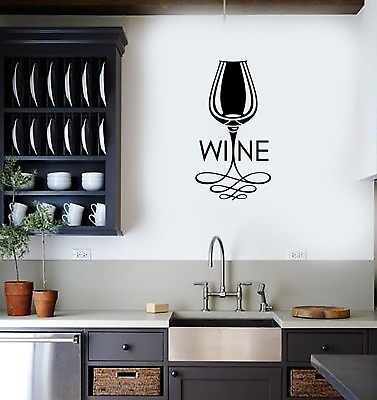 #ad Vinyl Decal Wall Sticker Home Decor for Kitchen Wine Glass Bar Mural g093 $49.99