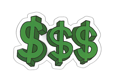 #ad #ad Dollar Signs Sticker $2.90