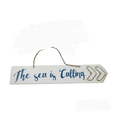 #ad NEW Beach House Hanging Sign The Sea Is Calling Nautical Rustic Decor 3D Effect $8.72