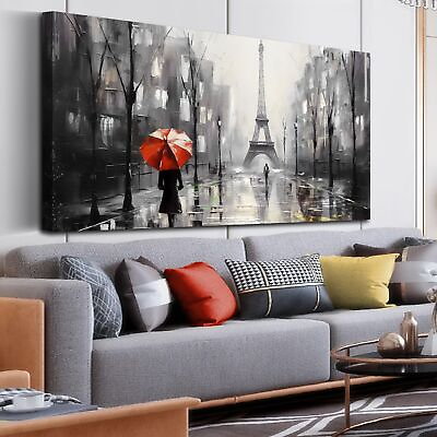 #ad Paris Wall Art for Living Room Black and White Eiffel Tower Wall Decor for B... $155.48