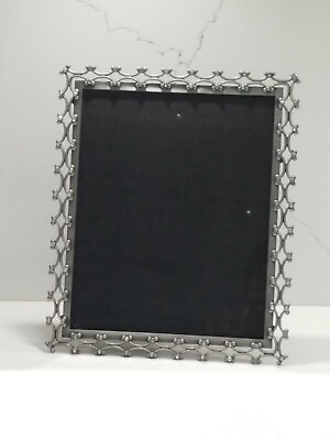 #ad #ad FETCO Pewter Picture Photo Frame Metal amp; Rhinistones Fits 7.5”x9.5” Home Décor $19.95