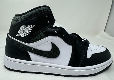 #ad Men#x27;s 10 Nike Air Jordan 1 Mid Shoes Panda Elephant Black FB9911 001 NOLID $109.99
