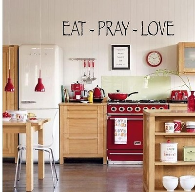 #ad EAT PRAY LOVE WALL ART WORDS HOME DECAL VINYL LETTERING KITCHEN RELIGIOUS 6quot;x33quot; $13.30