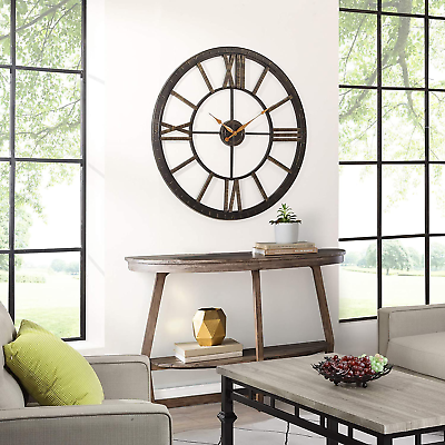 #ad Bronze Big Time Wall Clock Large Vintage Decor for Living Room and Home Office $84.99
