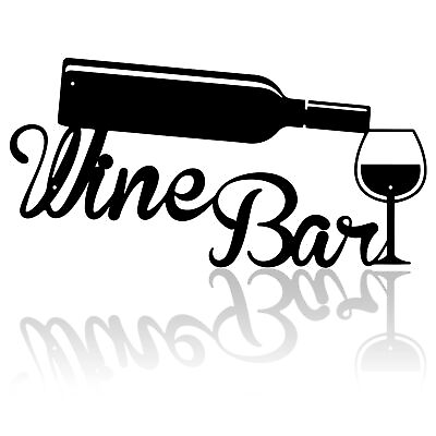 #ad Wine Bar Metal Wall Decor for Living Room Metal kitchen Signs Wall Decor Word... $20.50