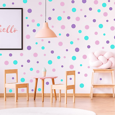 #ad 288 Pieces Polka Dots Wall Stickers Large round Polka Dot Confetti Wall Decals A $13.99