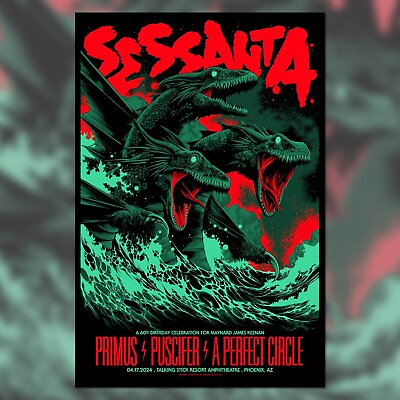 #ad Sessanta Puscifer Aperfectcircle Primus April 17th 2024 Phoenix AZ Poster $24.99