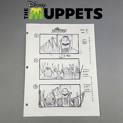 #ad #ad The Muppets 2011 Production Used Storyboard Muppets Cheer for Walter $49.00