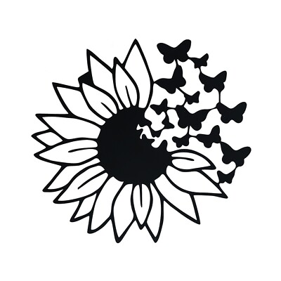 #ad 1Pc Sunflower With Butterfly Sculpture Wall Decor for Bar Kitchen Office Cafe $12.63