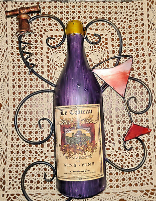 #ad Vintage 3D Wine Kitchen Wall Art Bar Decor Wine Bottle Glass and Corkscrew $23.00